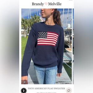 Brandy Melville Navy American Flag Sweater